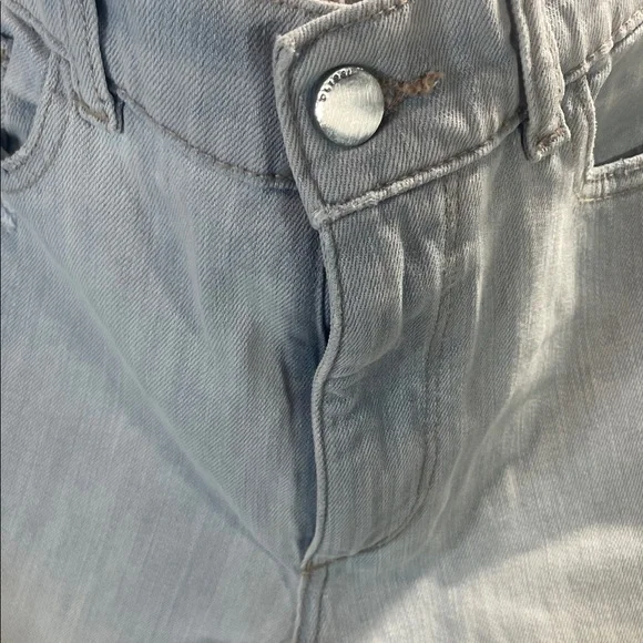 DL1961 Light Gray Boyfriend Jeans with Distressing